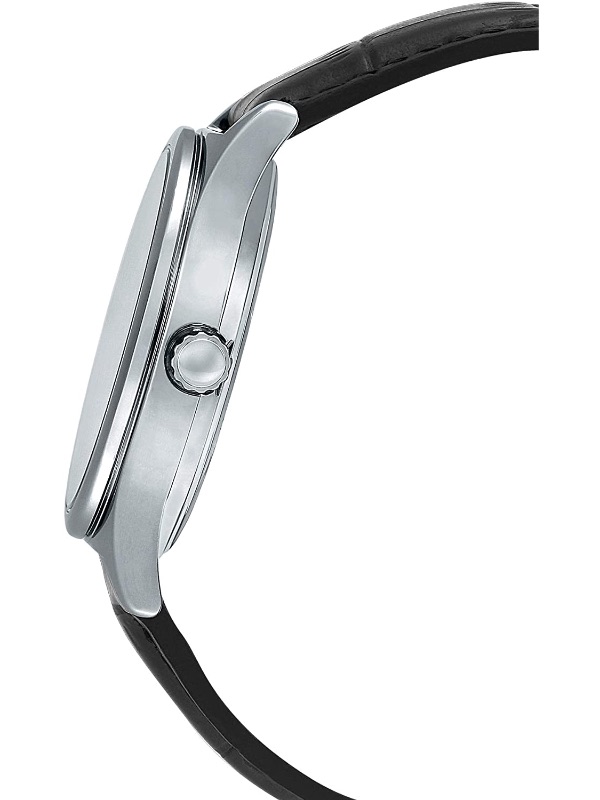 Casio MTP-V006L-7B Orologio Uomo Analogico Al Quarzo, Cassa Acciaio 38mm, Cinturino In Pelle Bianca, Quadrato Con Numeri Romani, Giorno E Data, 3 Lancette