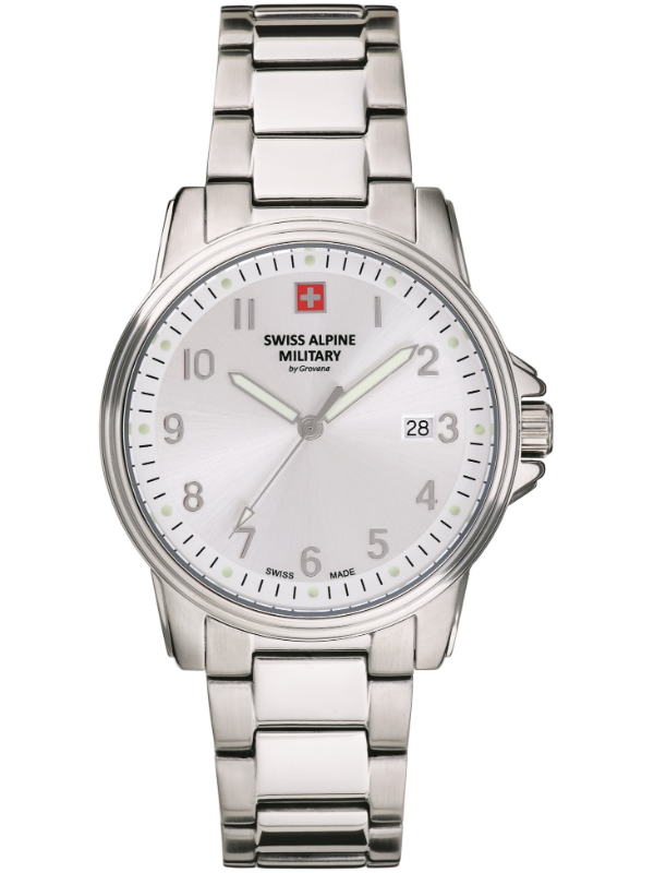 Swiss Alpine Military Orologio Uomo 7011.1: Quarzo Svizzero, Acciaio, Vetro Minerale